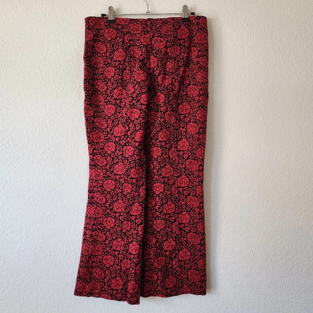 Anthropologie Maeve The Margot Floral Kick-flare Cropped Trouser Pants M - Picture 3 of 5